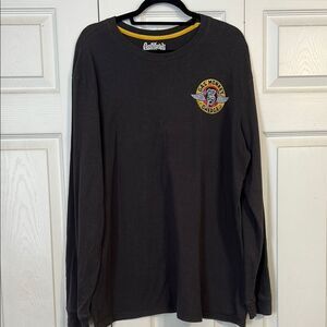 Gas Monkey X-large Black Yellow Long Sleeve Tee Crew Neckline Pullover Soft